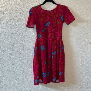 XS Red LuLaRoe Amelia Dress